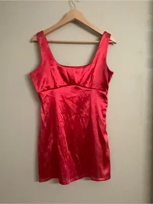Anthropologie MAEVE ‎ Red Satin Slip Dress thumbnail 2