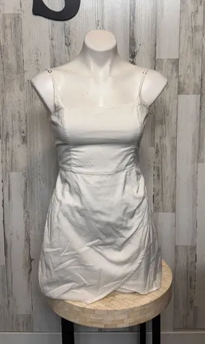 Abercrombie & Fitch White Linen Wrap Skort Dress Romper Womens Size S thumbnail 1