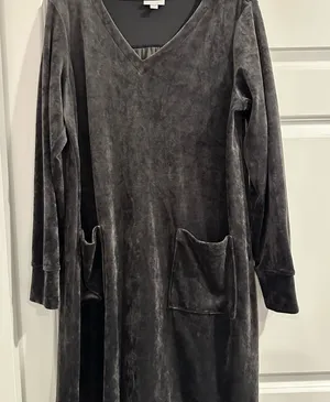 J.Jill purejill Elegant Gray Velvet Dress thumbnail 1
