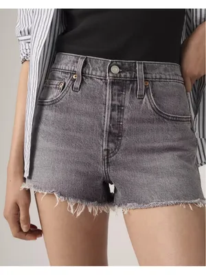 Levi's High-Rise Jean Shorts Size 32 Hit the Road Blk NWT thumbnail 5