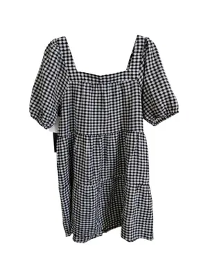 Black Tape Black White Gingham Mini Dress XL thumbnail 7