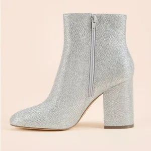 Madden‎ Girl Riving GF Ankle Boots Women 8.5 Silver Metallic Y2K Holiday Glam thumbnail 2