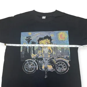 Betty Boop Brisco Brands Starry Night Van Gogh Motorcycle Tshirt thumbnail 2