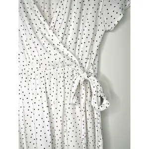 Bella Ella White Black Polka Dot Faux Wrap Dress Rayon S‎ Summer Wedding Guest thumbnail 9