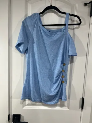 SheIn Pretty powder blue off the shoulder top thumbnail 2