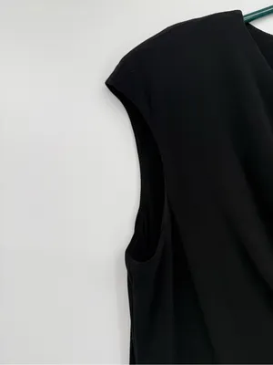 Lauren Ralph Lauren Black Cap-Sleeve Faux-Wrap Midi Dress thumbnail 2