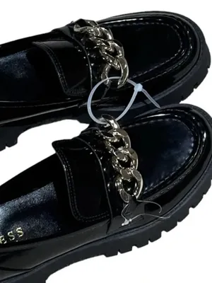 NEW Guess Women's 1.5-Inch Platform Heel Chain Loafers Black thumbnail 4