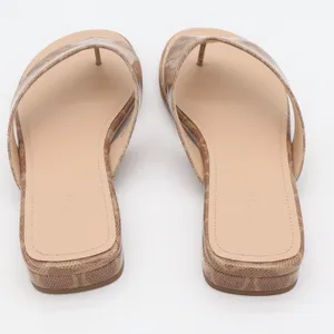 Coach Bridgette Signature Thong Sandals Tan Monogram Flip Flops Women's 8.5B thumbnail 4