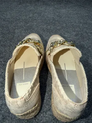 Dolce Vita Neutral Blush Espadrille Loafers with Gold Chain Accent thumbnail 7