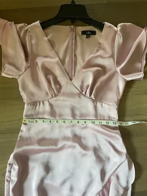 Lulus Eternal Bond Blush Satin Ruffled Flutter Sleeve Maxi Dress Size Small thumbnail 16