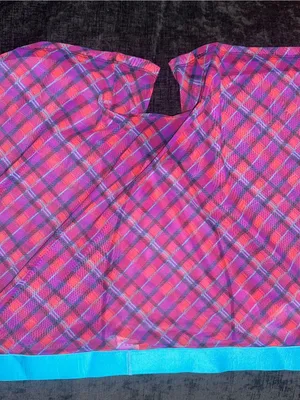 Plaid Boyshort Panty with Turquoise Waistband thumbnail 5