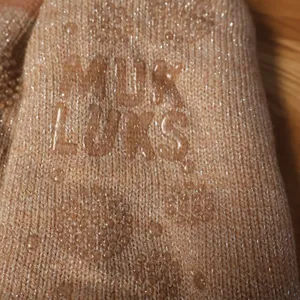 Muk Luks Shea Butter Infused Slipper Socks Womens Size L/XL Rose‎ Gold Metallic thumbnail 5