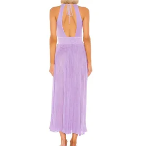 Jen's Pirate Booty Lilac Purple Cotton Shorecrest Gauze Smocked Flowy Maxi Dress thumbnail 3