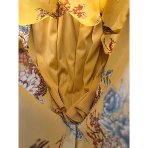 RWish Medium Yellow Floral Wrap Dress V Neck Flowey Maxi Chiffon‎ thumbnail 8