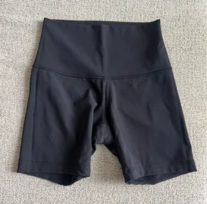 Lululemon Black Biker Shorts with High-Waist & Fold Over Low-Waist Logo thumbnail 1