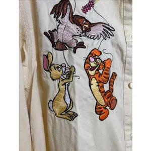 Disney Winnie the Pooh Embroidered Womens Size M Yellow Vintage Cotton Kidcore thumbnail 3