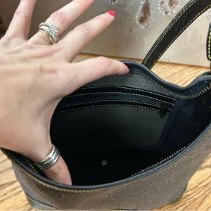 Dooney & Bourke Canvas Tweed Leather Shoulder Bag thumbnail 12