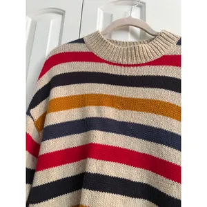 BDG Striped Crew Neck‎ Sweater M Beige Red Black Blue Ochre Long Sleeve thumbnail 2