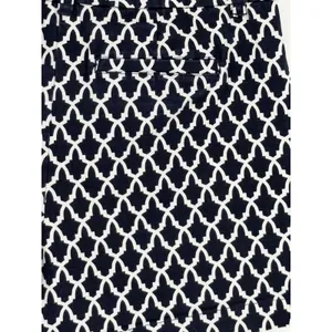 Crown & Ivy Chino Shorts Womens 6 Navy Blue Geometric‎ Trellis Stretch Casual thumbnail 9