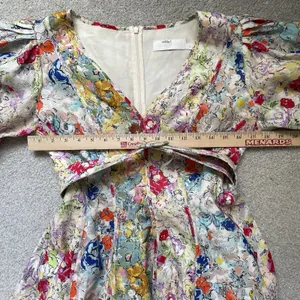 ZIMMERMANN Clover Paneled Mini Dress 100% Linen Spliced Multi Floral Size 2 thumbnail 12
