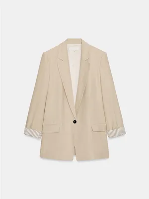 Zara Light Beige Oversized Blazer thumbnail 7