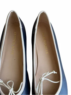Jack Rogers - Debra Midnight Navy Leather Bow Ballet Flats Sz 9.5 thumbnail 3