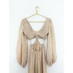 Indah Julie Maxi Dress Size Small Cream Cut Out Boho Lightweight Beach thumbnail 14
