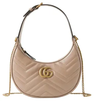 GUCCI Marmont moon quilted leather hobo shoulder bag crossbody bag thumbnail 1