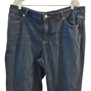 Lane Bryant Women's Plus Size 22 Blue Ankle Jeans Super Stretch‎ thumbnail 5