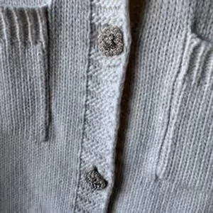 ZARA Cream Ivory 4-Pocket Button Front Cardigan Sweater Crew Neck Knit thumbnail 2