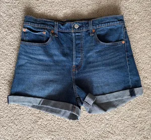 Levis Premium Denim Shorts blue Wedgie fit rolled Cuff Jean summer shorts sz 30 thumbnail 1