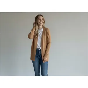 Madewell Cozy Walker Merino Wool Alpaca long Cardigan Tan Small Chic Minimalist thumbnail 11