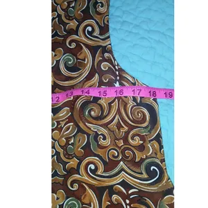 Vintage Brown Paisley Shift Dress Sheer Overlay Sleeveless Lagenlook Boho Midi thumbnail 10