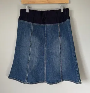 GAP Maternity Vtg. Denim Skirt Knee Length Cotton Blue Cottagecore Size XXS thumbnail 1