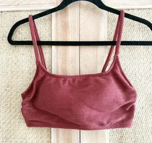 Xhilaration Bikini Top Cutout Shelf Bra Adjustable Rust Size Medium Juniors thumbnail 1