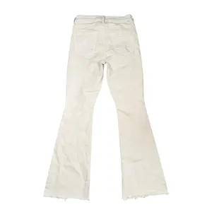 Mother The Weekender Fray Jeans Women 28 Fog Cream Good Flare Raw Hem 1535-753 thumbnail 7