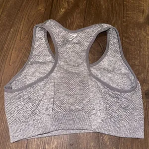 Gymshark heathered gray racerback athletic sports bra thumbnail 2