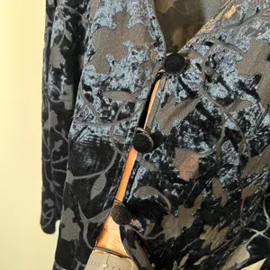 Rabbit Rabbit Designs Vintage Black Burnout Velvet Floral Jacket 20 Whimsigoth thumbnail 5