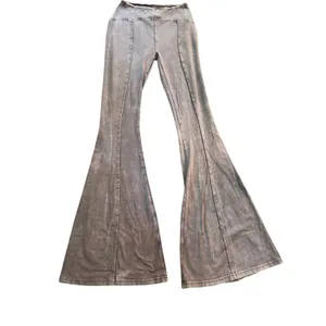 Out From Under Urban Outfitters Aria Seamed Flare Pants Brown Acid Wash Small thumbnail 3