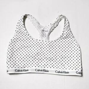 Calvin Klein White & Black Polka Dot Racerback Bra thumbnail 3