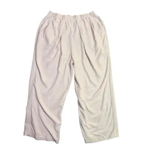Free People Wide Leg Pleated Pants Womens L Pull On Elastic Waist Flowy Casual thumbnail 2