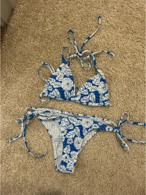 Shein Floral Bikini Set Blue thumbnail 1