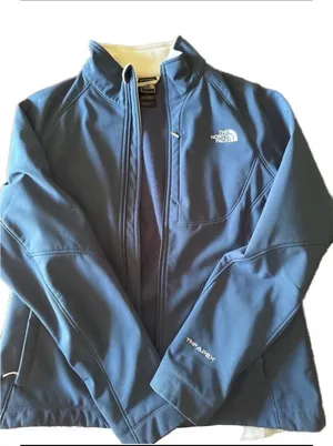The‎ North Face Navy Blue Softshell Ski Jacket with White Logo thumbnail 1