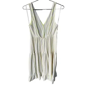 Anthropologie Striped Tier Maxi Dress neutral motif S thumbnail 5
