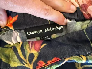 Catherine Malandrino Navy Floral Midi Skirt with Rose Print thumbnail 3