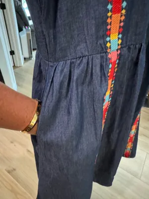 Savanna Jane The Alyssa Embroidered Dress - Denim. Size Small thumbnail 6