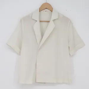 66girls Blouse Womens One Size Double Breasted Short Sleeve Cream Excellent thumbnail 1