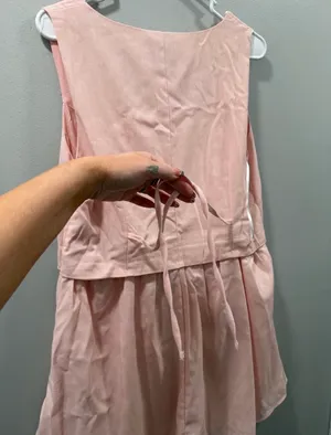 Paper heart vest dress size L new with tags linen pink thumbnail 3