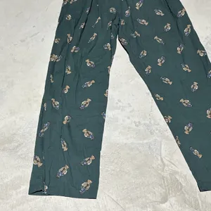 VTG Polo Ralph Lauren Polo Bear Pajama Pants Y2K AOP Men's SZ XL Green Preppy thumbnail 9