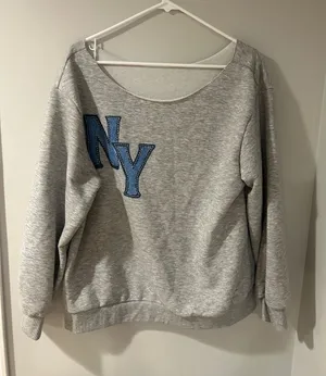 SHEIN Gray Pullover Sweatshirt thumbnail 1